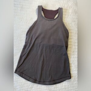 Lululemon running tank top with build in shelf bra.